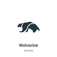 Wolverine vector icon on white background. Flat vector wolverine icon symbol sign from modern animals collection for mobile concept and web apps design.