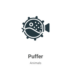 Puffer vector icon on white background. Flat vector puffer icon symbol sign from modern animals collection for mobile concept and web apps design. © Digital Bazaar
