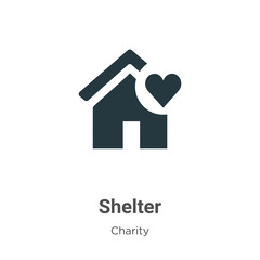 Shelter vector icon on white background. Flat vector shelter icon symbol sign from modern charity collection for mobile concept and web apps design. - obrazy, fototapety, plakaty