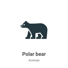 Obraz premium Polar bear vector icon on white background. Flat vector polar bear icon symbol sign from modern animals collection for mobile concept and web apps design.