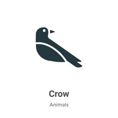 Fototapeta premium Crow vector icon on white background. Flat vector crow icon symbol sign from modern animals collection for mobile concept and web apps design.