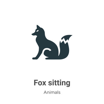 Fox sitting vector icon on white background. Flat vector fox sitting icon symbol sign from modern animals collection for mobile concept and web apps design.