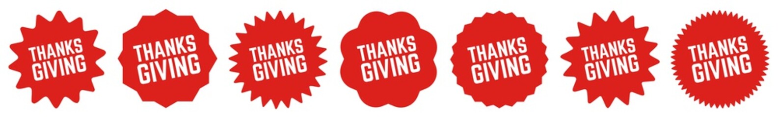 Thanksgiving Tag Red | Label | Sticker | Icon | Variations