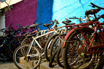 Fototapeta na wymiar Bicycles in Dona Marta