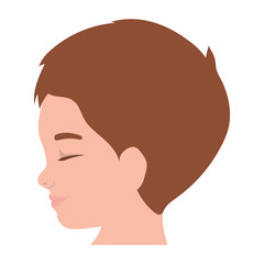 cute little boy head profile