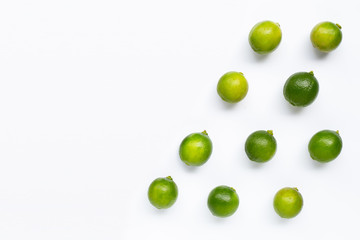 Limes isolated on white background.
