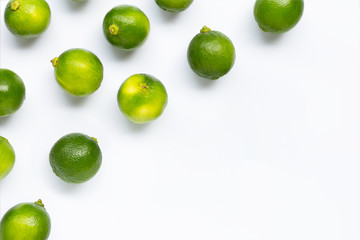 Fresh lime isolated on white background.