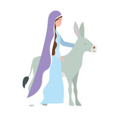 mary virgin with mule manger characters