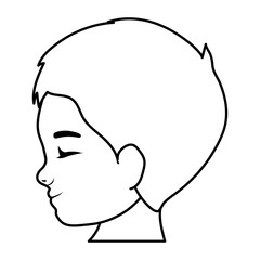 cute little boy head profile