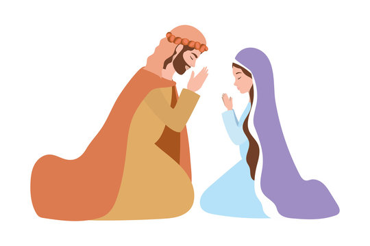 saint joseph and mary virgin manger characters
