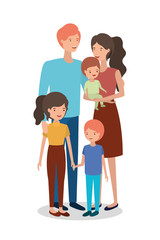 cute and happy family members characters