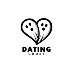 Dating ghost simple logo design for celebrating halloween 