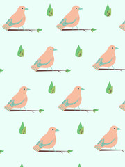 Pájaro Rosa y celeste