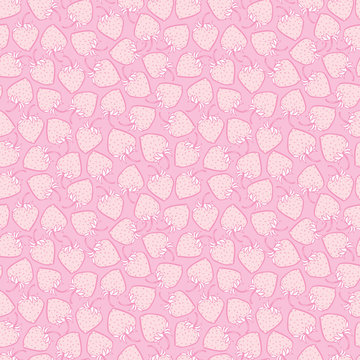 Vector pink monochrome small strawberries seamless pattern. Perfect for fabric, scrapbooking and wallpaper projects.