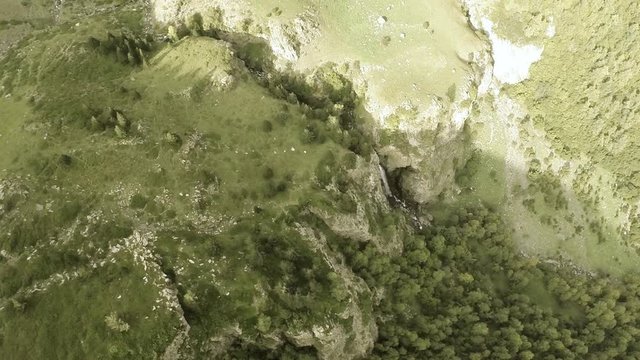 Aerial View os a skydiver Flying Over Fields. Spain