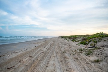 Sunrise and sunset along the dunes of Mustang Island on the Texas Coast