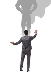 Businessman with aspiration of becoming superhero