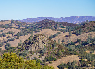 Rock formation and hills in Northern California