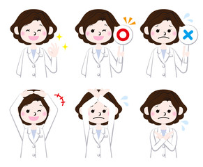 さまざまなポーズの薬剤師セット