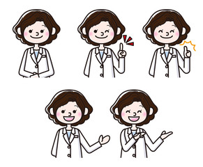 さまざまなポーズの薬剤師セット