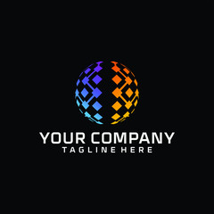 World Tech Logo Design Template download