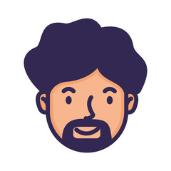Fototapeta premium head man face with beard avatar character