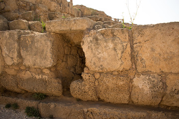 old stone wall of rock