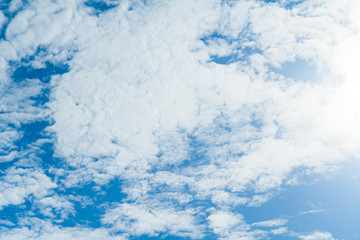 Blue sky with white clouds.