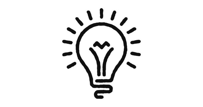 Light outline icon animation footage/video. Hand drawn like symbol animated with motion graphic, can be used as loop item, has alpha channel and it's at 4K video resolution.