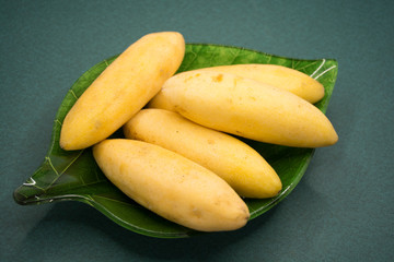 Exotic tropical fruit called curuba (Passiflora tripartita)