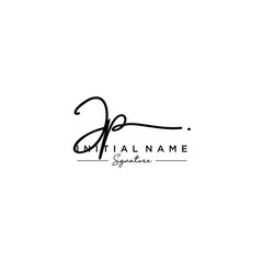 Letter JP Signature Logo Template Vector
