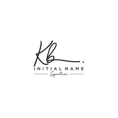 Letter KB Signature Logo Template Vector