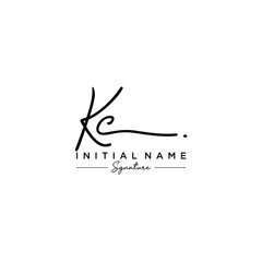 Letter KC Signature Logo Template Vector