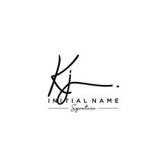 Letter KJ Signature Logo Template Vector