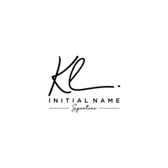 Letter KL Signature Logo Template Vector