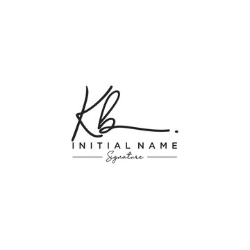 Letter KB Signature Logo Template Vector