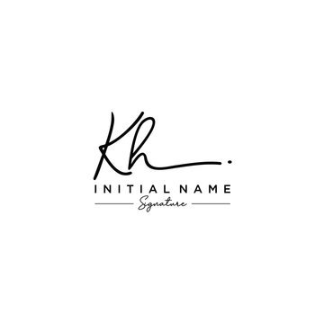 Letter KH Signature Logo Template Vector