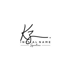 Letter KZ Signature Logo Template Vector