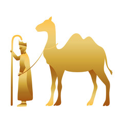 king magician with camel golden characters