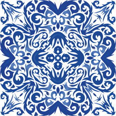 Ornamental azulejo portugal tiles decor.