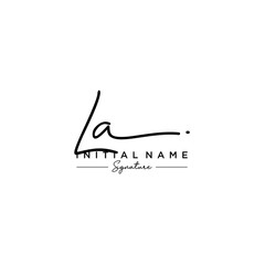 Letter LA Signature Logo Template Vector