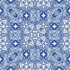 Antique azulejo tiles patchwork.