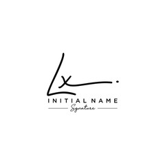 Letter LX Signature Logo Template Vector