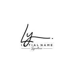 Letter LY Signature Logo Template Vector