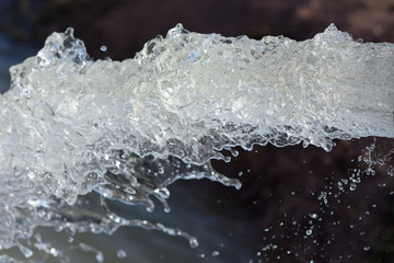 water flow out from pipe by pump supply for dry season	