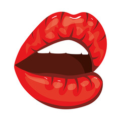 sexy woman mouth pop art style