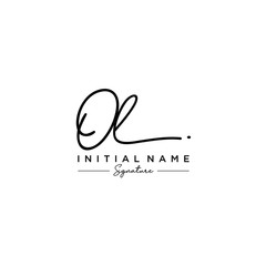 Letter OL Signature Logo Template Vector