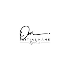 Letter OM Signature Logo Template Vector