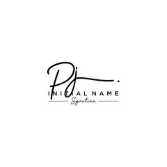 Letter PJ Signature Logo Template Vector