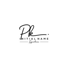 Letter PK Signature Logo Template Vector